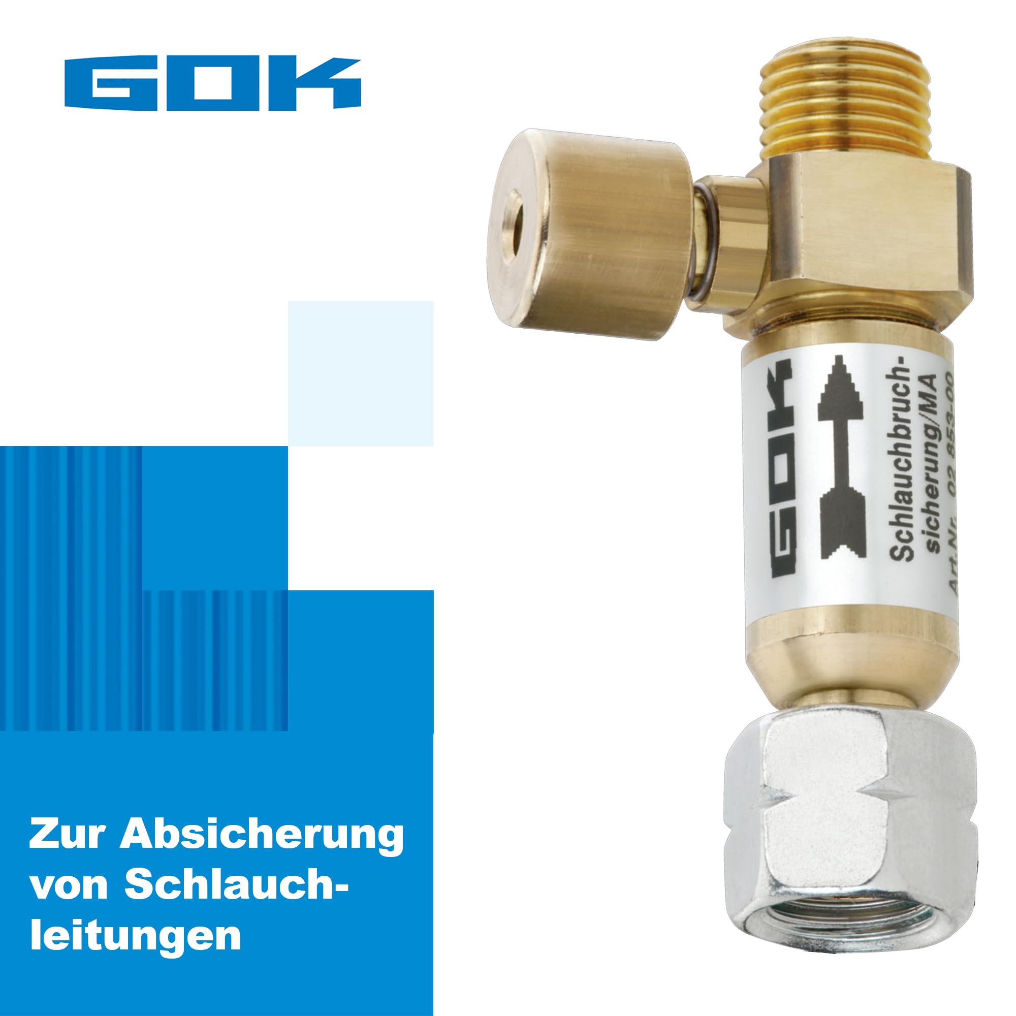 GOK Schlauchbruchsicherung 30 oder 50 mbar manuell, Betriebsdruck:29 (30) mbar