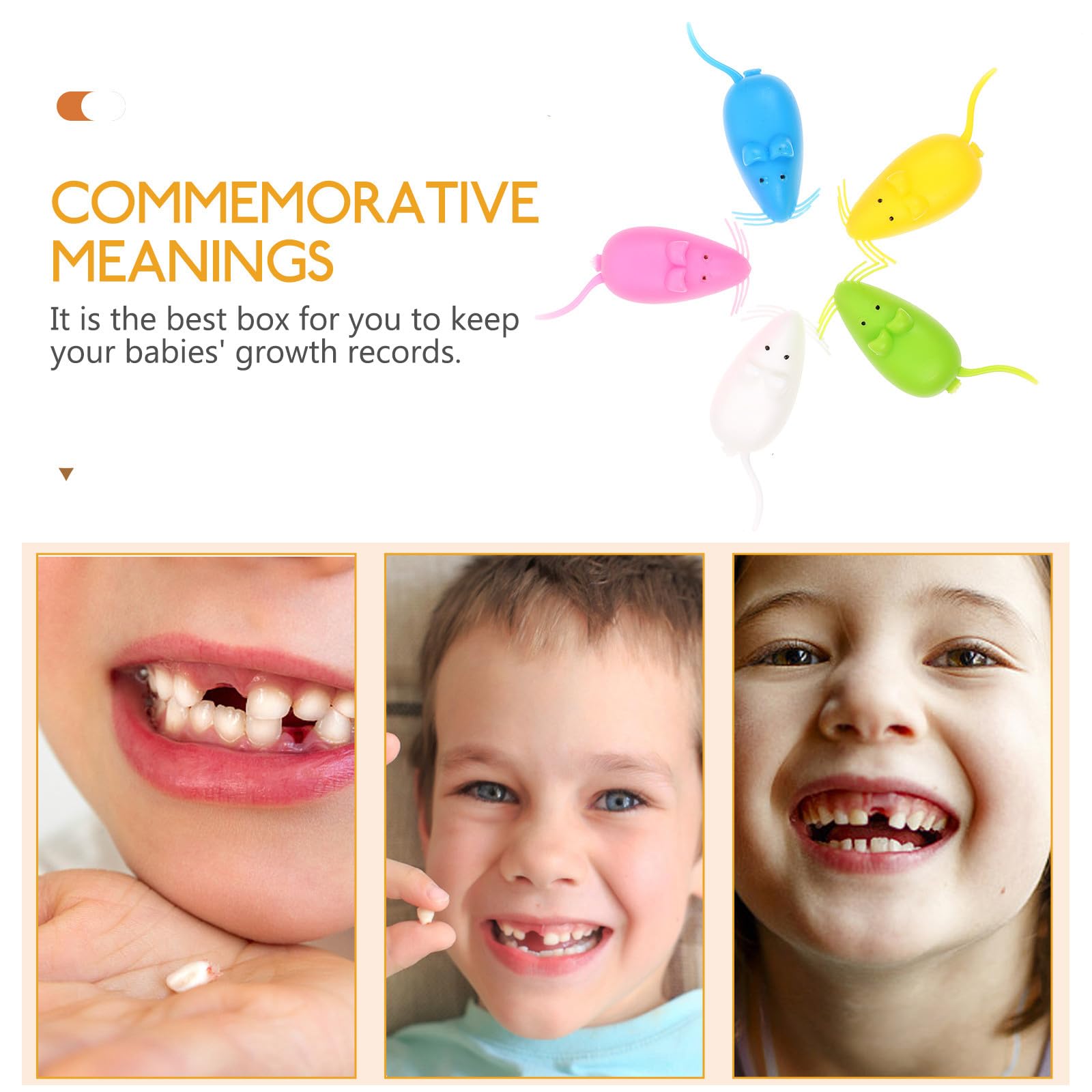 Scatola dei Ricordi per Denti da Latte, Scatolina Porta Dentini in Plastica, 100 Pezzi, Superficie Liscia, per Conservare i Ricordi dei Bambini Stile Casuale