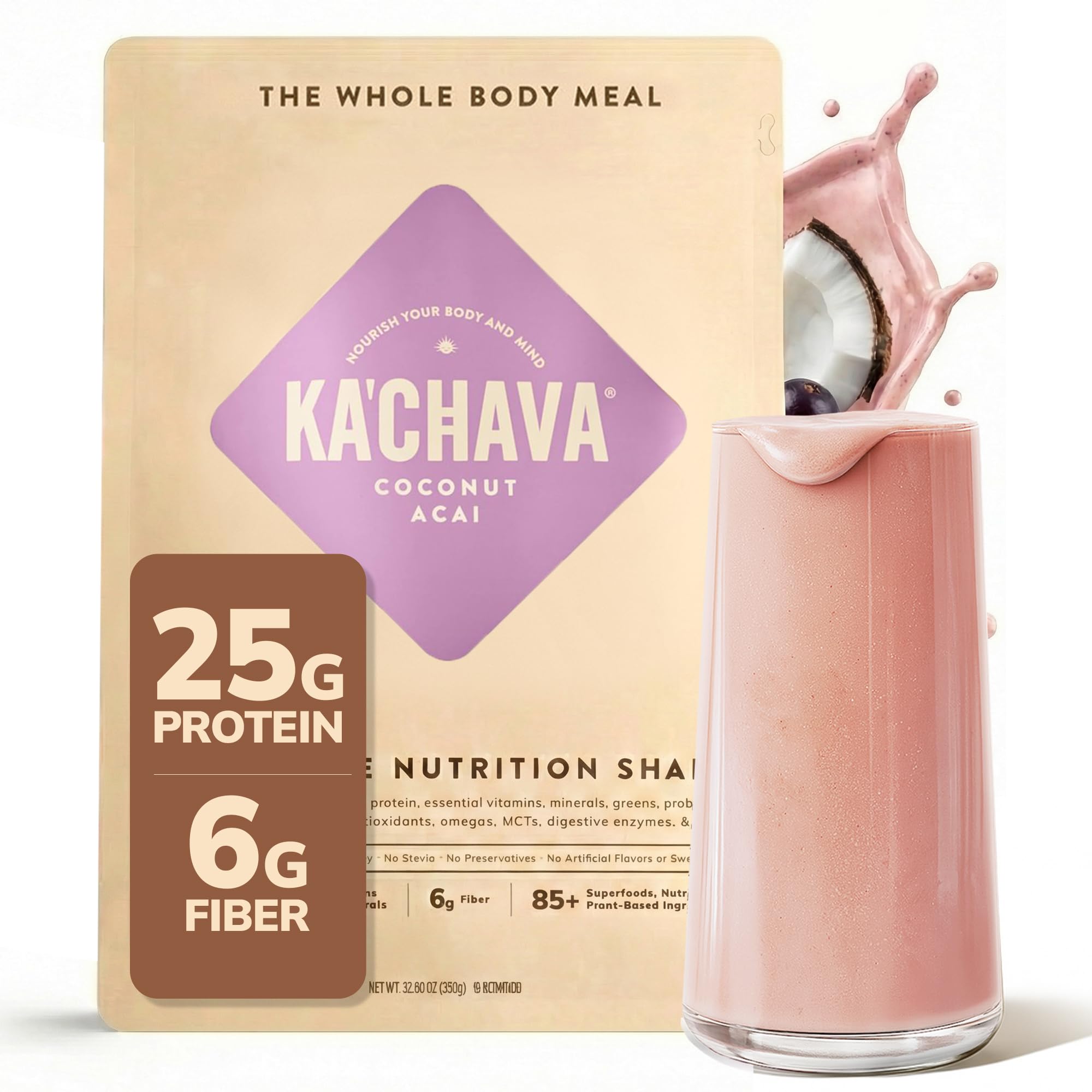 Amazon.com: Ka'Chava Whole Body Meal Shake Coconut Acai 2 lb