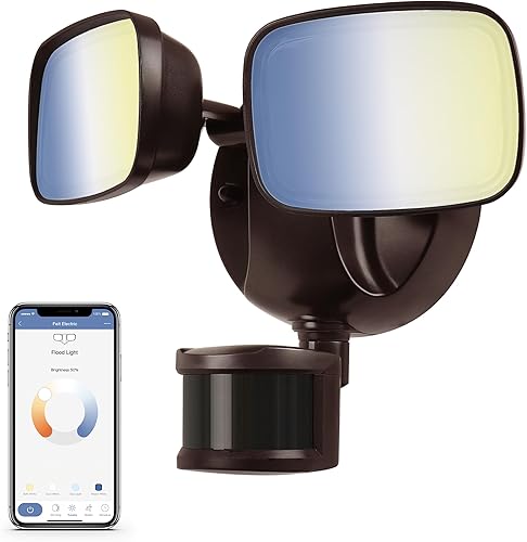 Vista 12 de Luz de inundación LED de doble cabeza inteligente WiFi Blanco