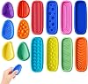 14PCS Worry Stones for Adults, Textures Fidget Stone, Silicone Sensory Stones for Classroom Prizes Anxiety Relief