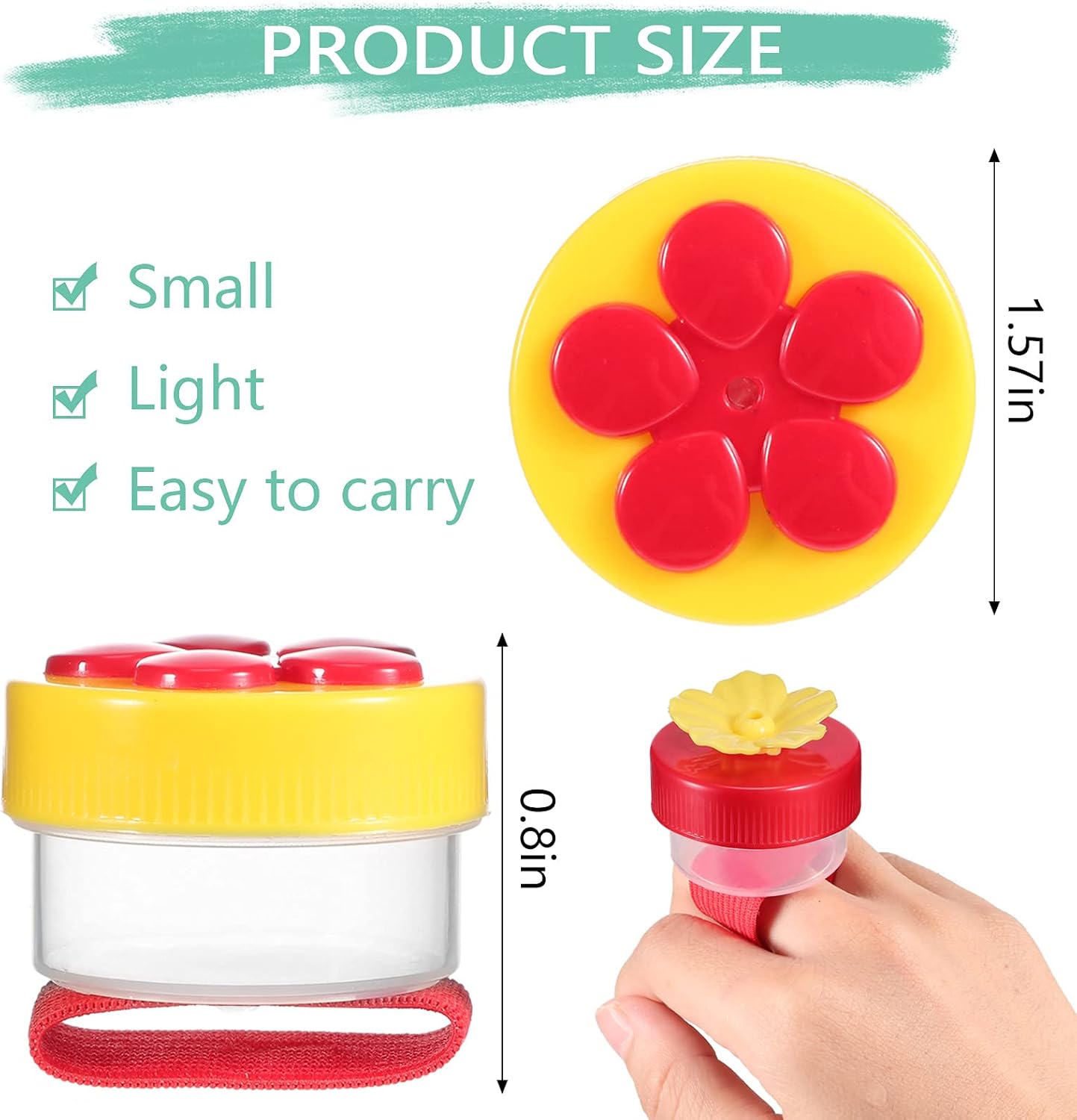 Zopeal 4 Pieces Hummingbird Wrist Feeder for Outdoor Hummingbird Hand Feeder Feeding Perch Feed with Adjustable Strap Flower Held Mini Hand Feeding Tools (Ring Style) 4 Ring Style