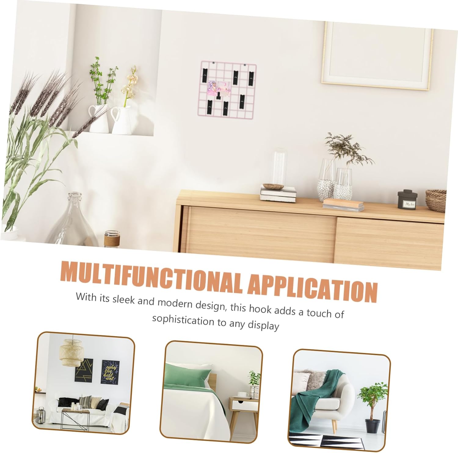 TEHAUX 8Pcs Durable Display Hooks Multi Use Hanging Notch Hooks for Pictures Accessories Sturdy Wall Hangers for Home Office Decor