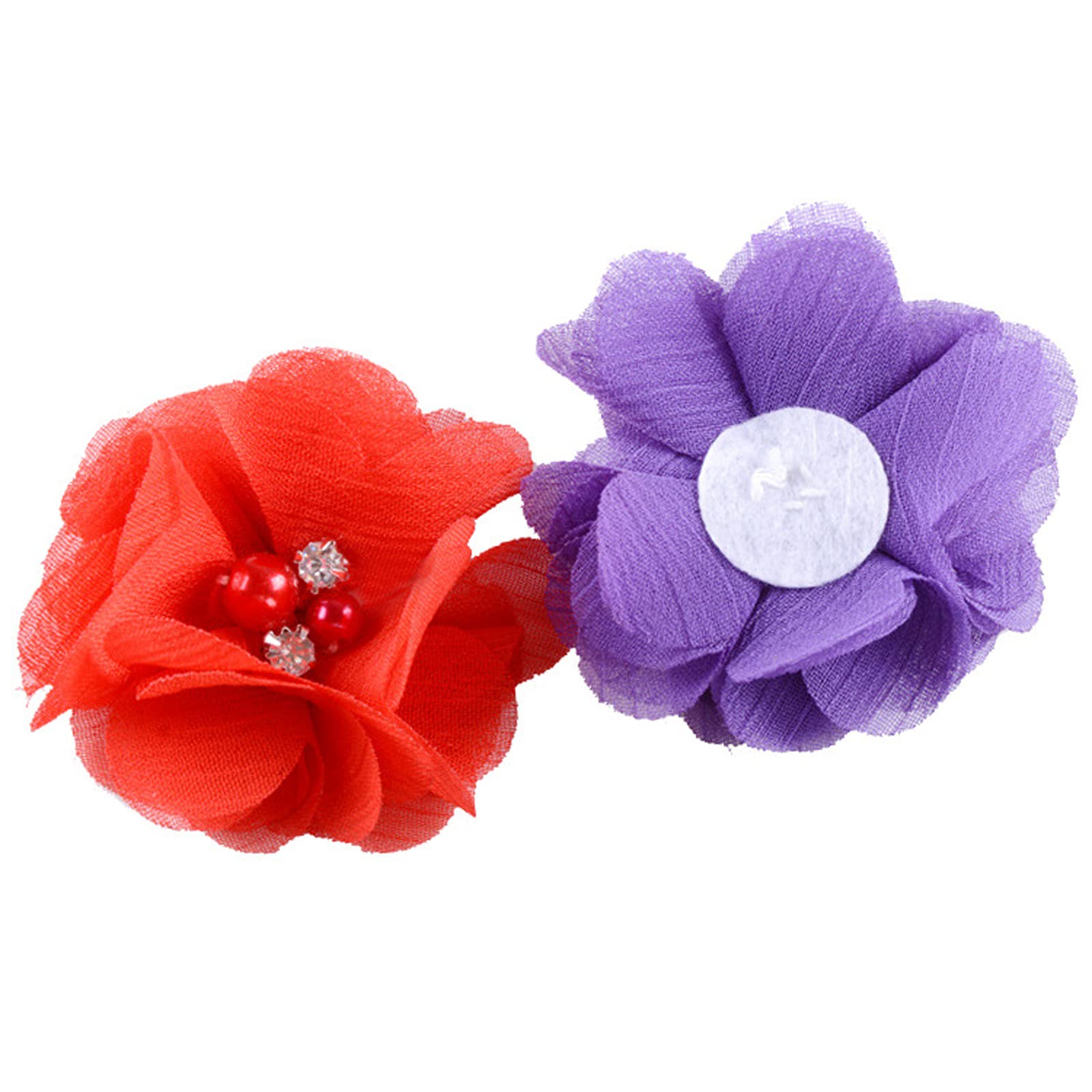 Lot De 30 Fleurs En Mousseline De Soie Avec Strass, Fleurs à
