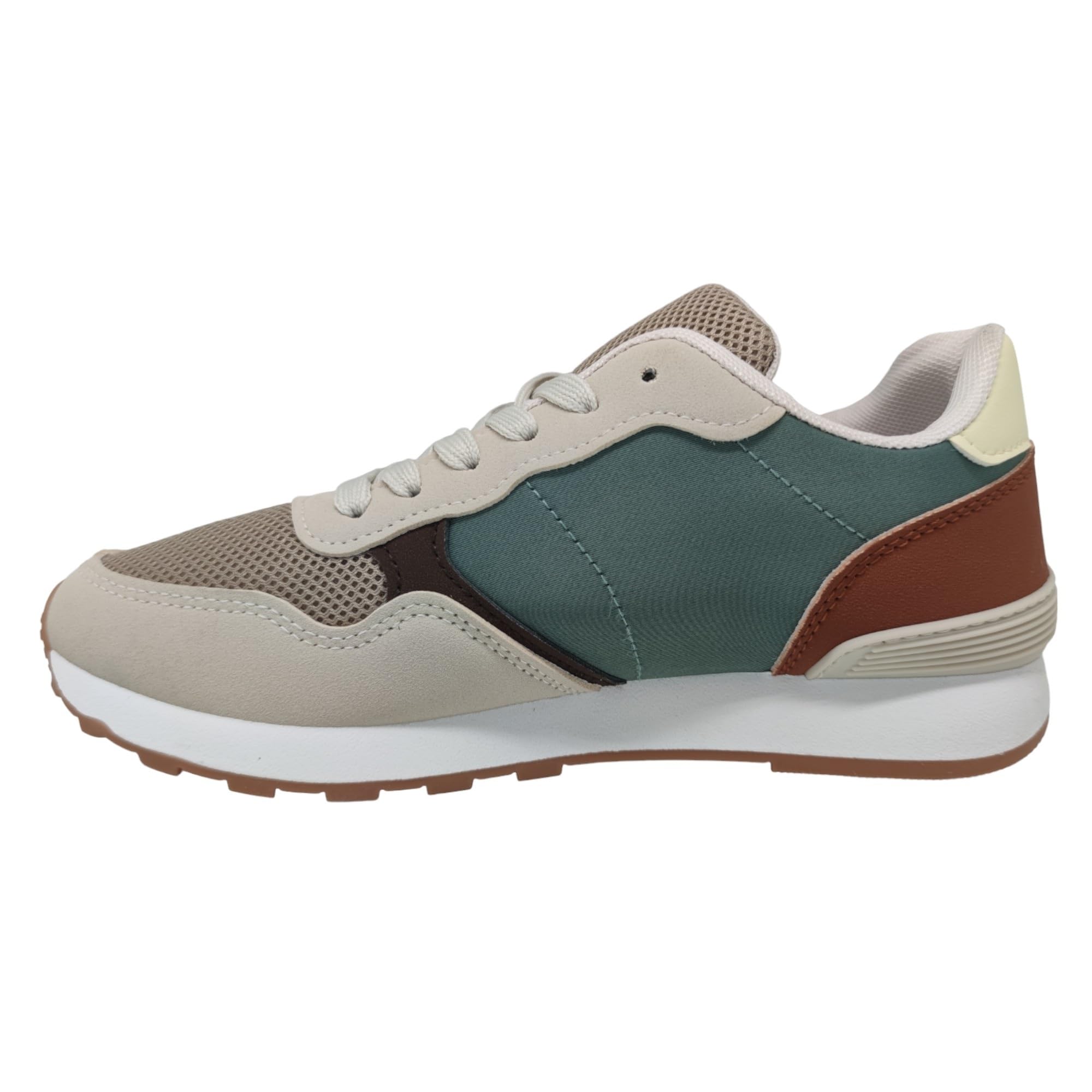 Zapatomoda Zapatillas Deportivas Casual de Mujer Sneakers Mujer Color Verde Cierre de Cordones 376