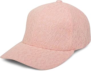Gorro de béisbol para Mujer con Encaje en Toda la Superficie, Gorra de 6 Paneles, Color sólido, con Cierre de Cremallera Ajustable 04023052