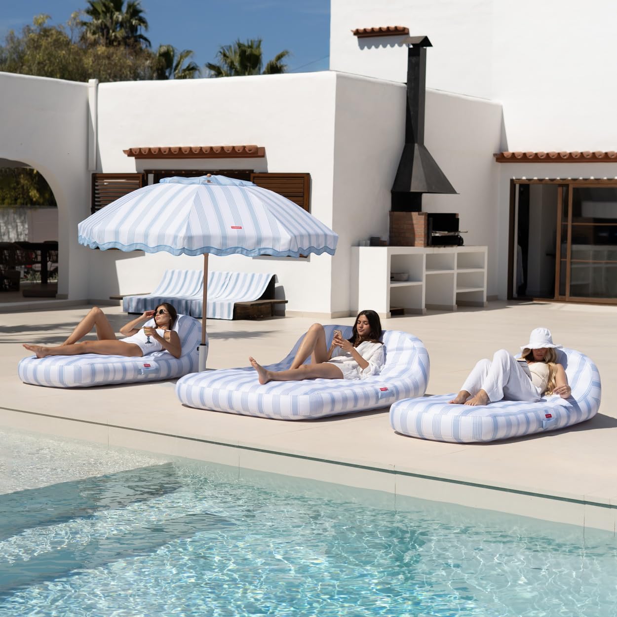 Flamingueo Colchoneta Piscina - Tumbona Hinchable - Extra Grande - Estructura Interior PVC - Funda Exterior Poliéster