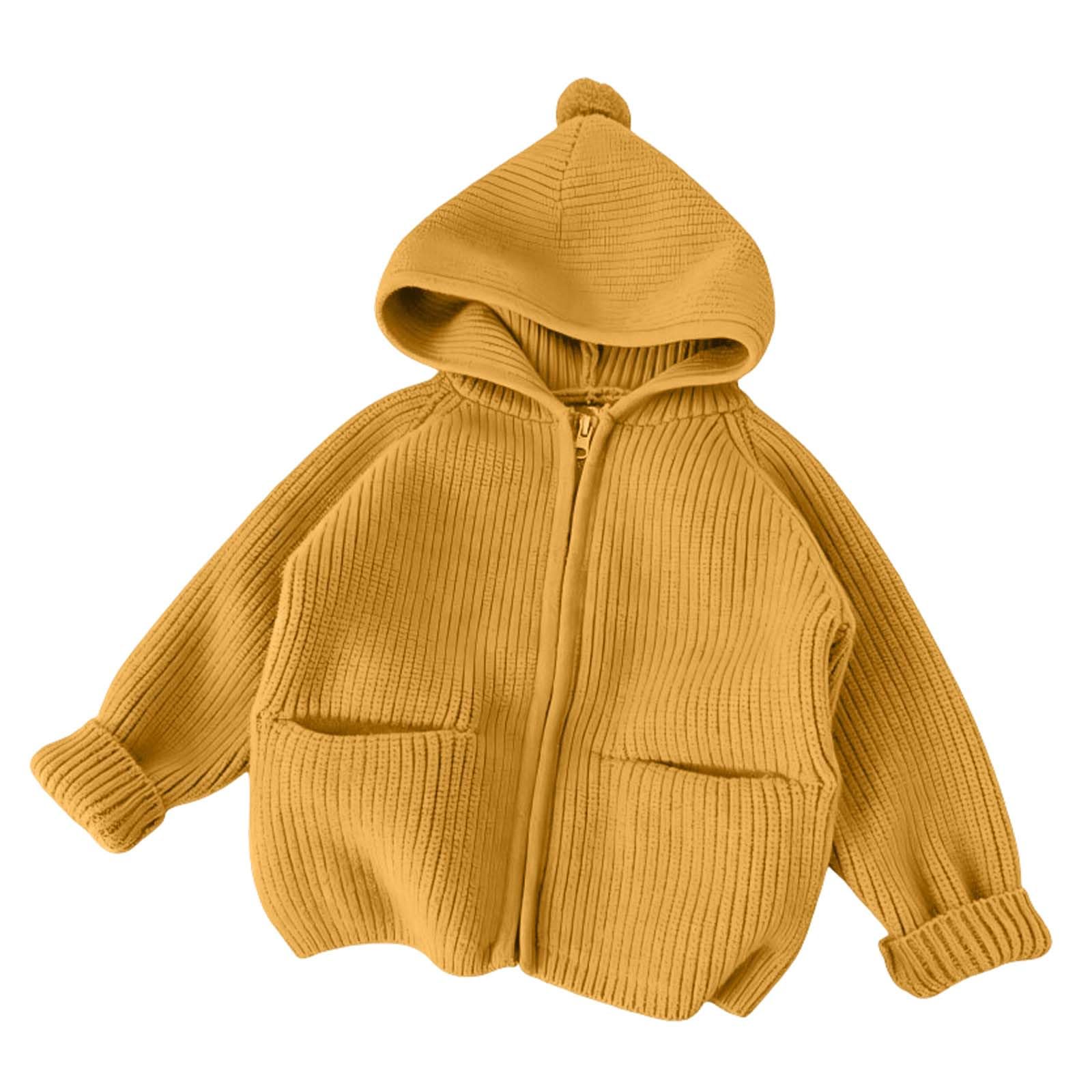 Cardigan con Cappuccio Lavorato a Maglia per Bambini, Leggero e Autunnale, con Cerniera, Comodo Capospalla Casual per Bambine di Tutte Le età.