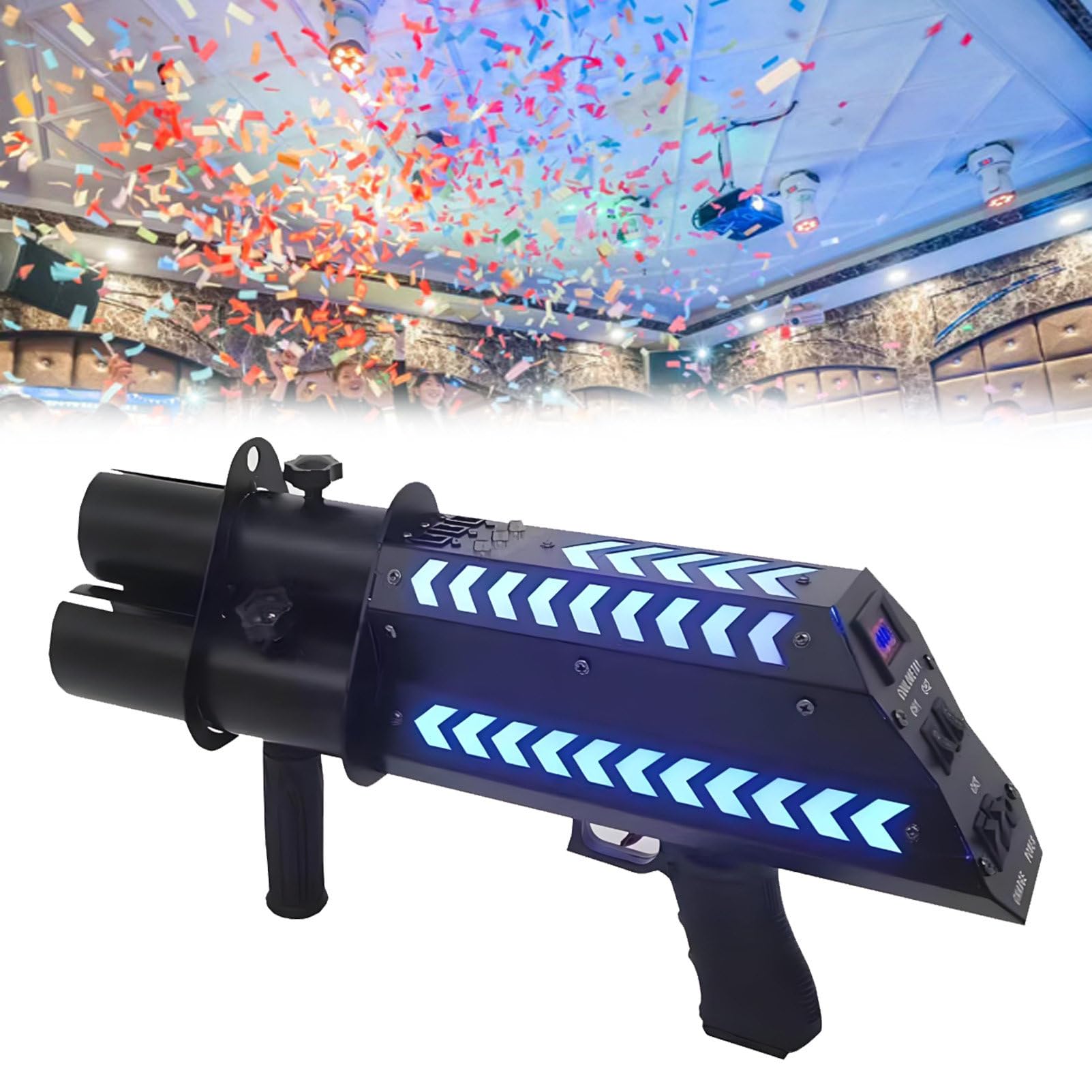 Pvxa 25pcs Coloured Party Poppers,Electric Confetti Shooter,Concierge Flowers Atmosphere Gun,Handheld Confetti Gun, for Special Event, Parties, Club Style1