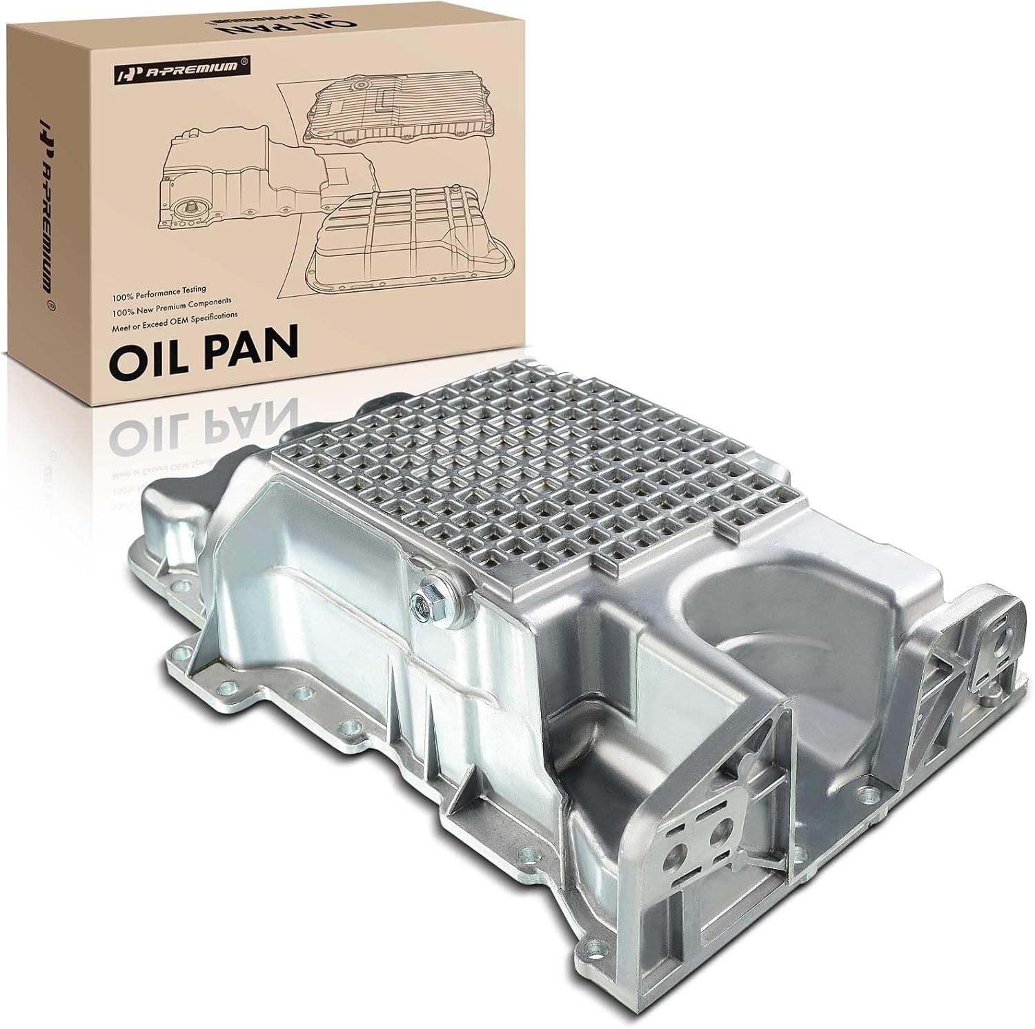 A-Premium Engine Oil Pan Sump with Drain Plug Compatible with Mazda 6 03-05, MPV 00-06, Tribute 01-06, Mercury Cougar 1999-02, Mariner 05-08, Mystique 1995-00, Ford Contour 1995-00, Escape 01-08