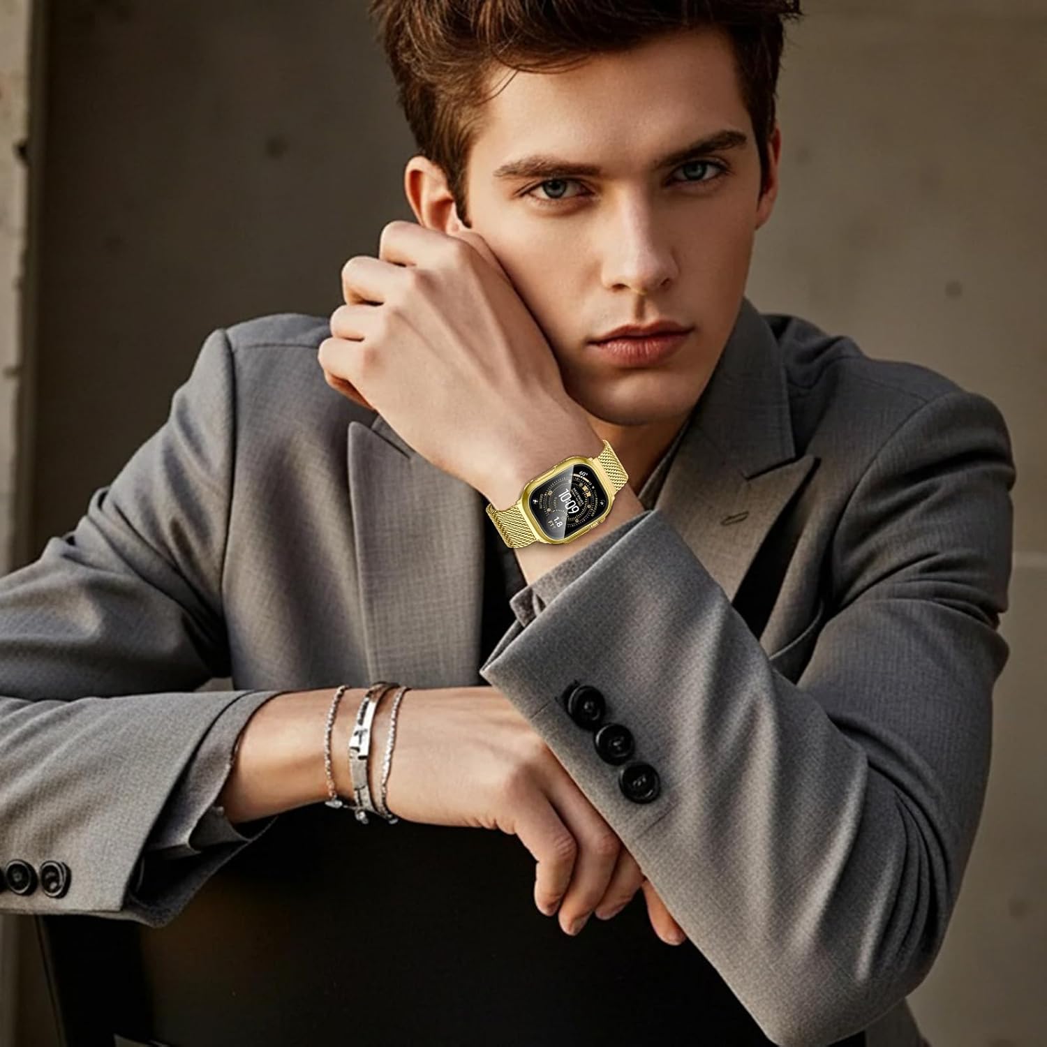 Milanese Loop and Case for Apple Watch 3 2 1 Bands for Men 49mm 44mm 46mm 45mm 42mm 41mm 40mm 38mm,Magnetic Stainless Steel Mesh Metal Strap Bracelet With PC Cover for iWatchSeries 11 10 9 8 7 6 5 4 3 - Image 8