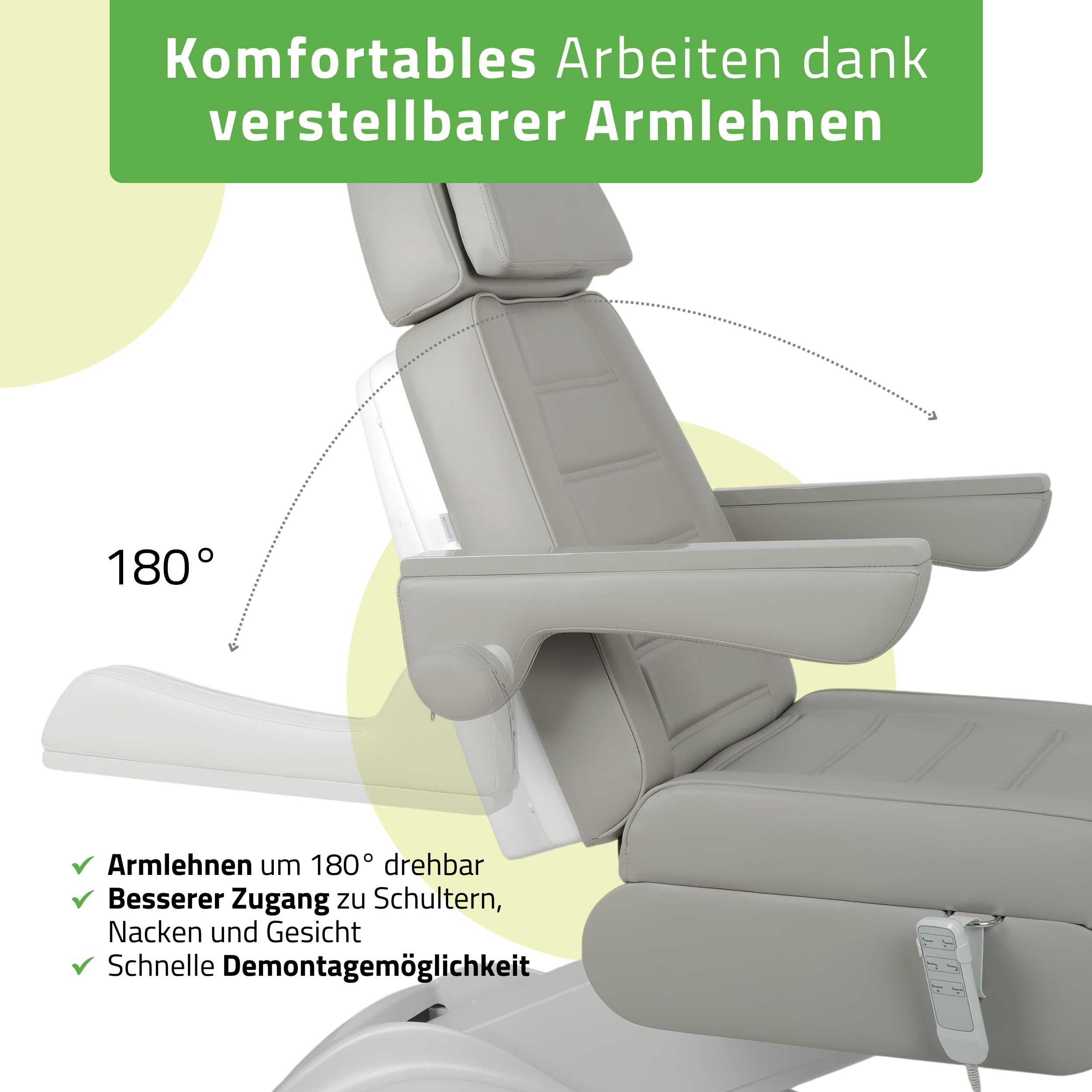 HABYS Kosmetikliege Elektrisch Leo PRO 4, Elektrische Massageliege (Grau)