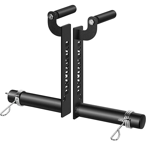 EVERYMATE Farmers Carry Handles, Farmer Walk Handles - Set of 2 with Clip Collars, Comfortable Grip Handles, Fits 2 Inch Olympic Weight Plate Home Gym Exercise Equipment