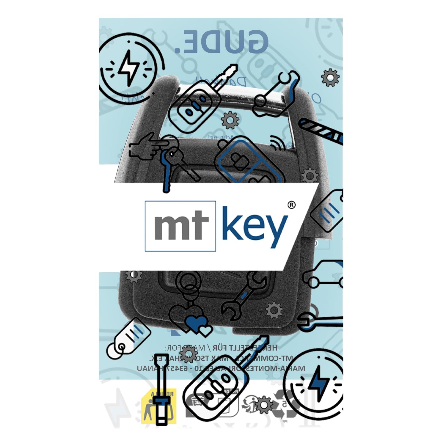 MT-KEY Funk Fernbedienung 434MHZ 2 Tasten Autoschlüssel kompatibel mit Opel Astra G Zafira A Omega B Sintra B Vectra B Funkschlüssel