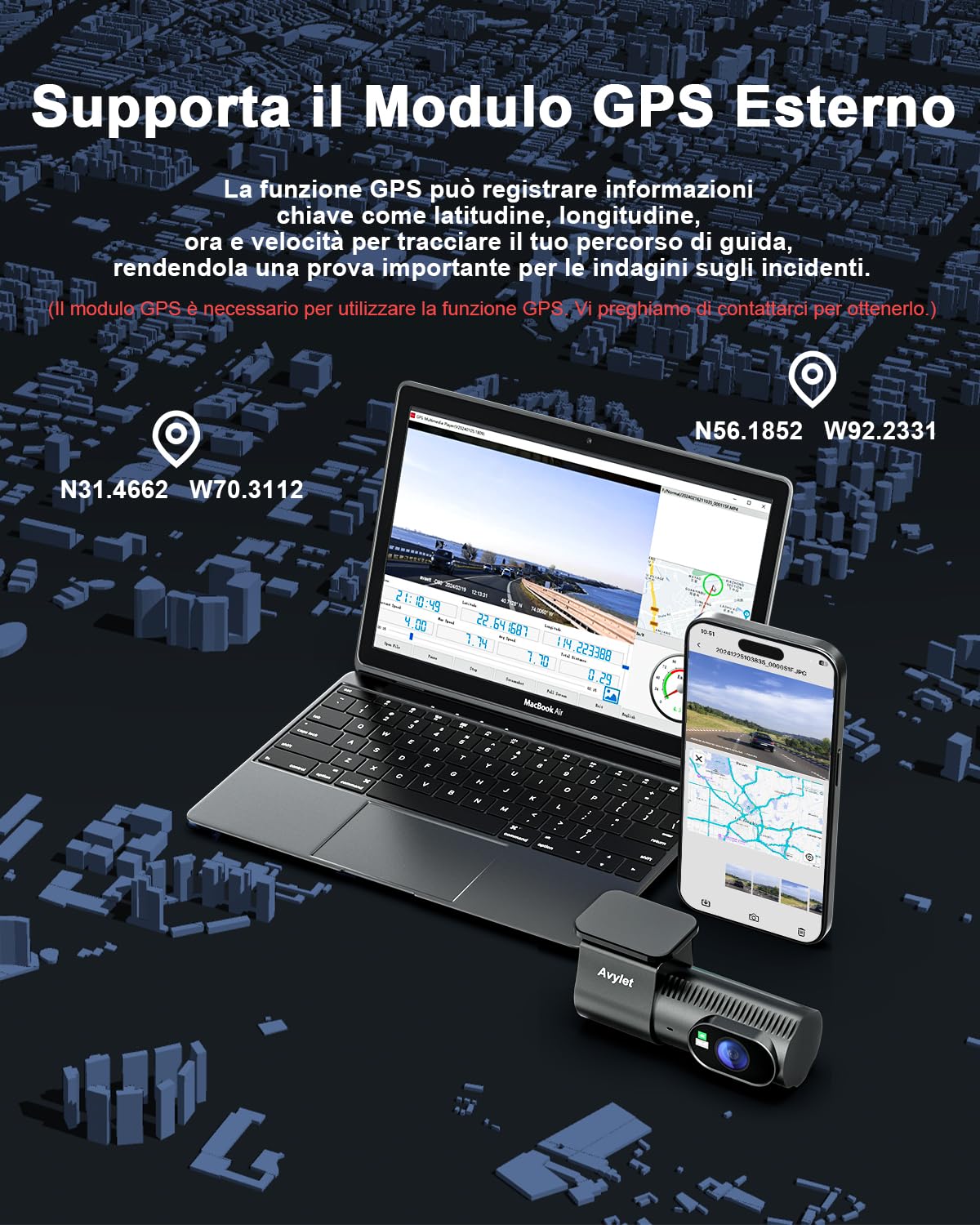 Dash Cam Avylet 4K Doppia Telecamera Per Auto - Visione Notturna, Parcheggio 24h, Wi-Fi E App - Foto 6