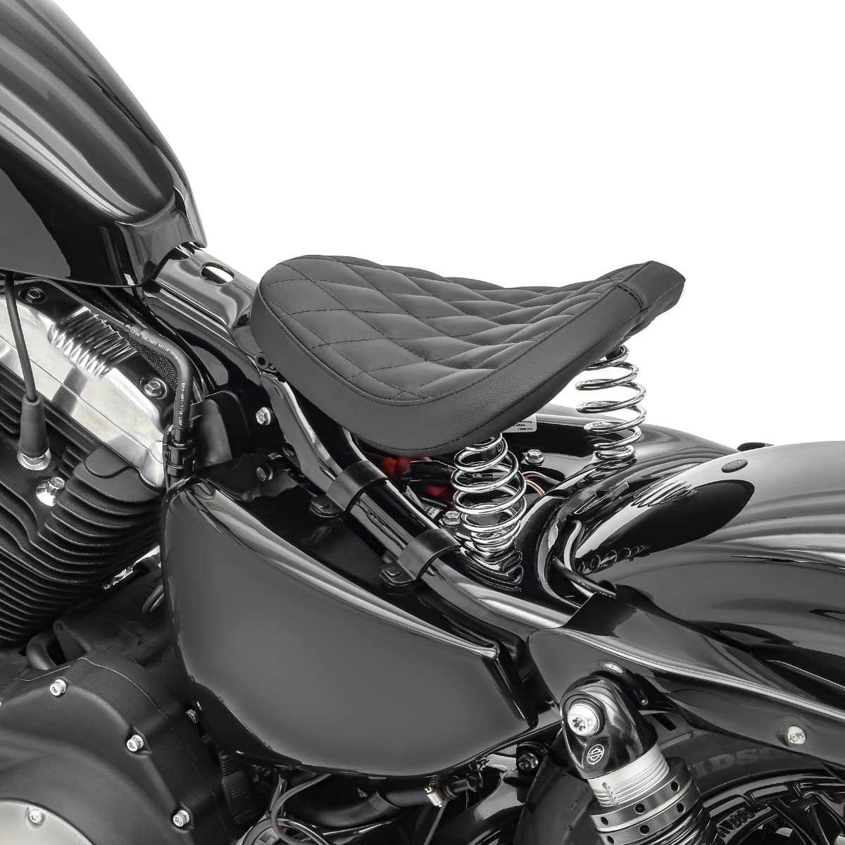 Solo Bobber Schwingsattel Für Honda Shadow 750 | Solositz Mit Chromfedern | Schwarz Kunstleder