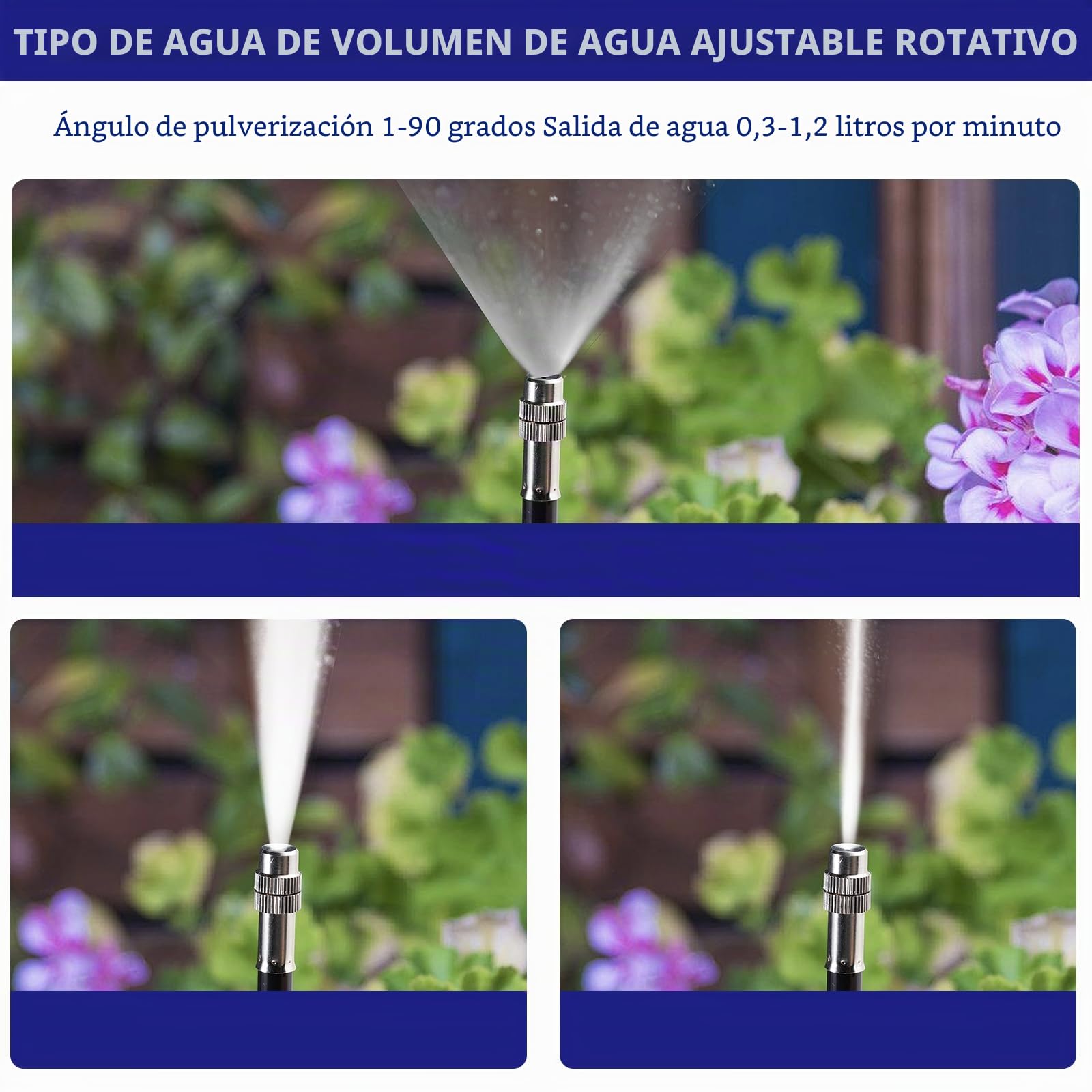 Sistema de riego por niebla, 15 boquillas de pulverización de latón direccional, adaptador de 3/4 pulgadas, para riego de césped de granja y refrigeración al aire