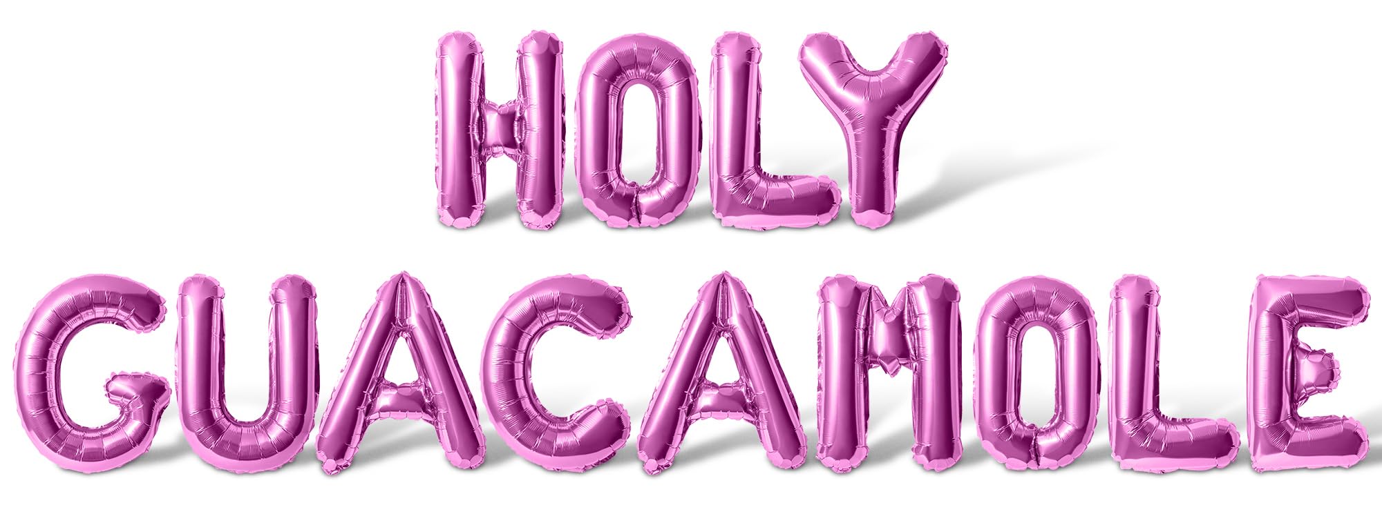 Letter Balloons - HOLY GUACAMOLE 16" Inch Alphabet Letters Foil Mylar Balloon Cinco De Mayo Party Banner (Pink)