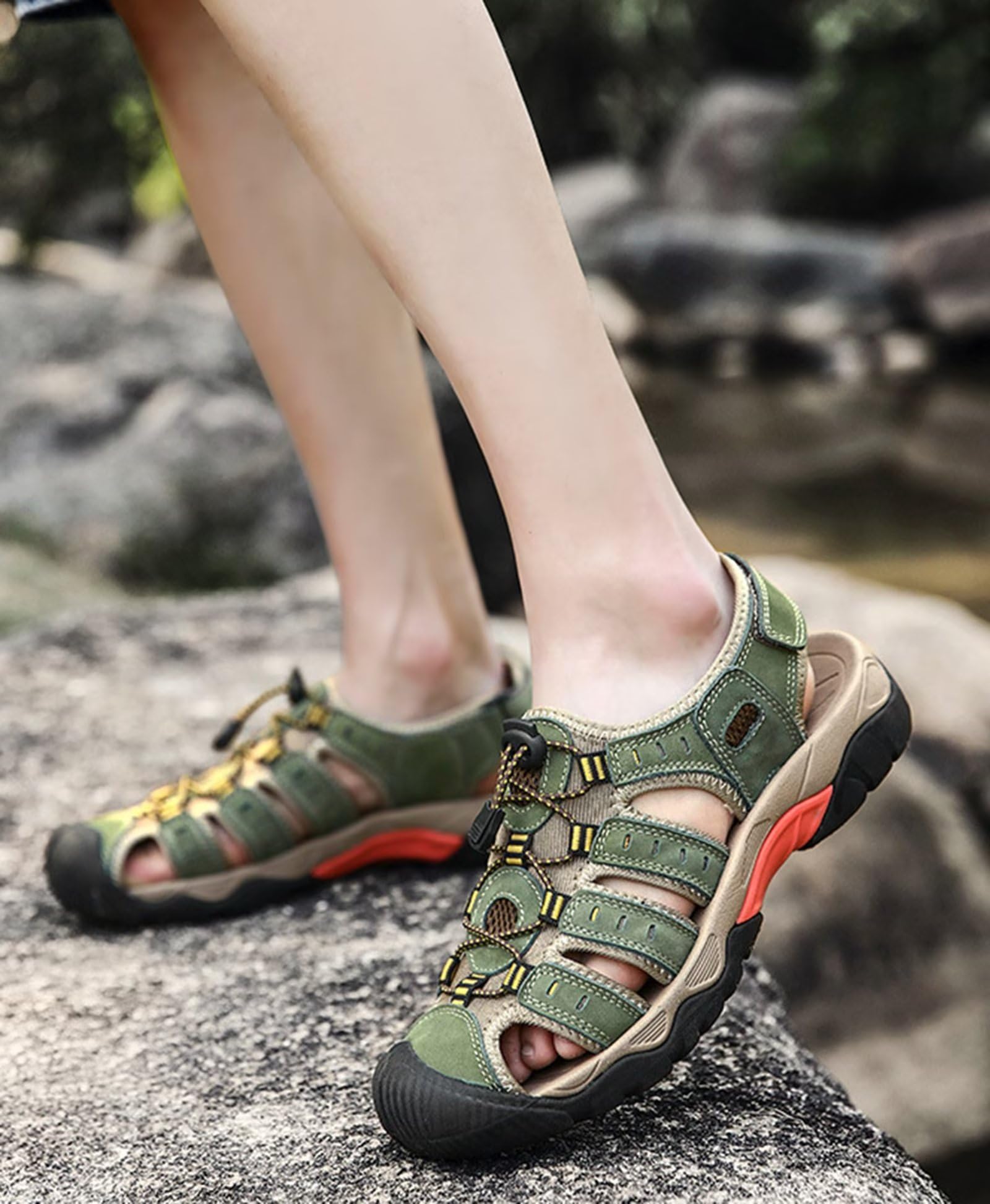 Sandale de sport homme respirantes avec bout fermé ‎Chaussures plage,Plein Air,Randonnée,Sandale Trekking Homme été