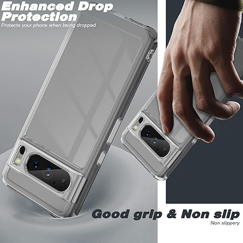 Miniatura 6 de Seltureone Compatible con Google Pixel 8 Pro, funda de TPU suave + parte trasera dura, a prueba de golpes, a prueba de arañazos, transparente