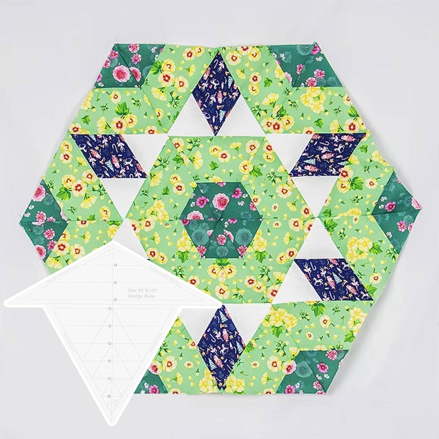 Fabulous Sewing Star 60° & 120° Wedge Ruler,60 Degree 120 Degree