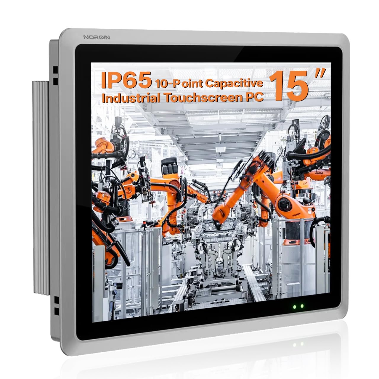 15 inches Industrial Embedded Fanless Panel PC,10 Point Capacitive Industrial Touch Screen Panel Computer,IP65 All-in-One Computer,Windows OS,for Factory,Kiosk (J6412,No RAM&Storage&System)