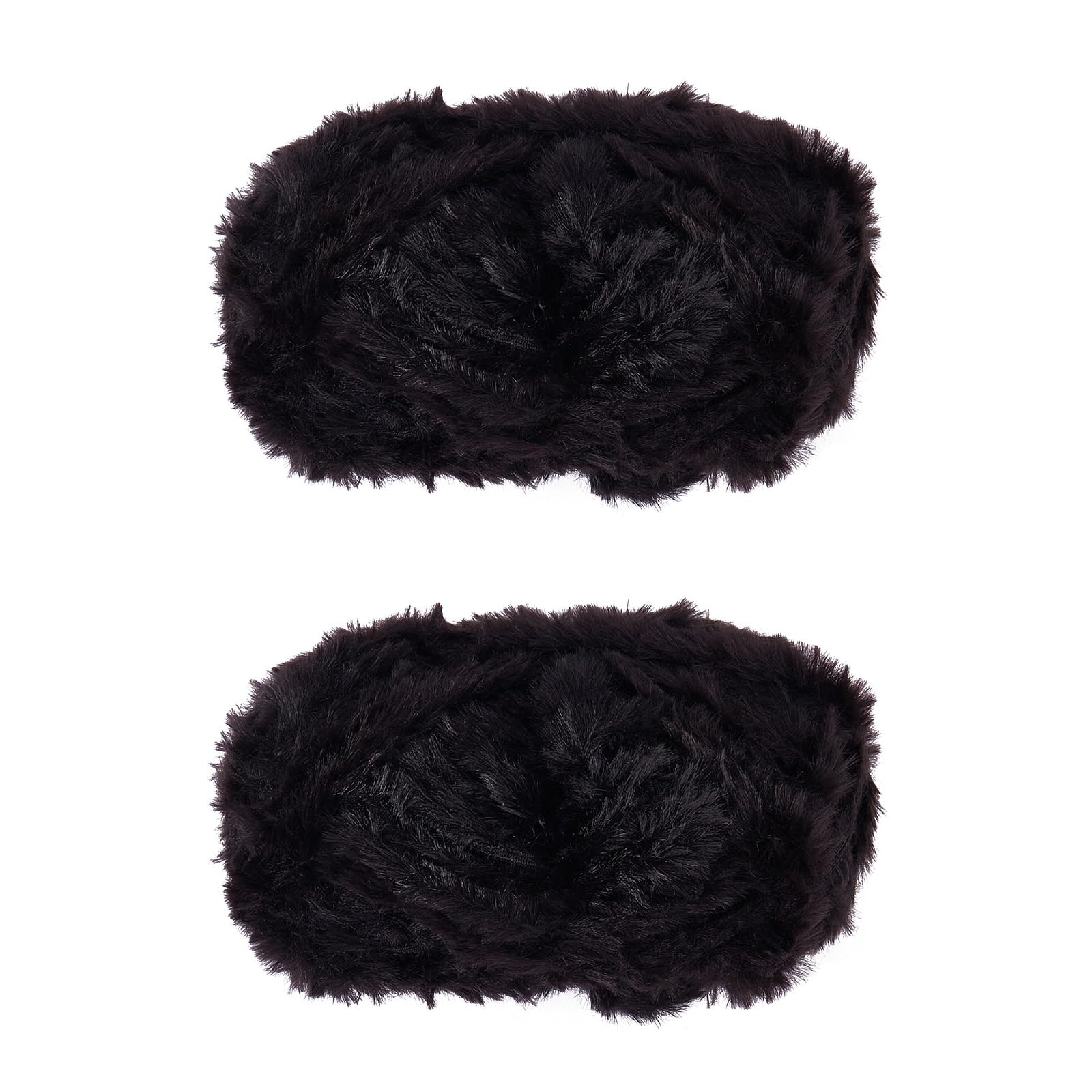 BEEFLYING 2 Roll Super Soft Fur Chunky Fluffy Faux Fur Yarn for Crochet Knit Blanket Rug Clothes - 2×30m(2×32.8yds,51g×2)-Black