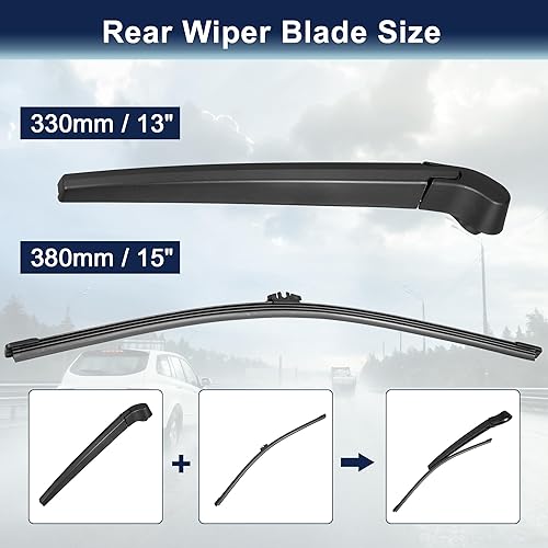 Miniatura 2 de X AUTOHAUX Juego de brazo de limpiaparabrisas trasero para BMW X5 E70 2006 2007 2008 2009 2010 2012 2013