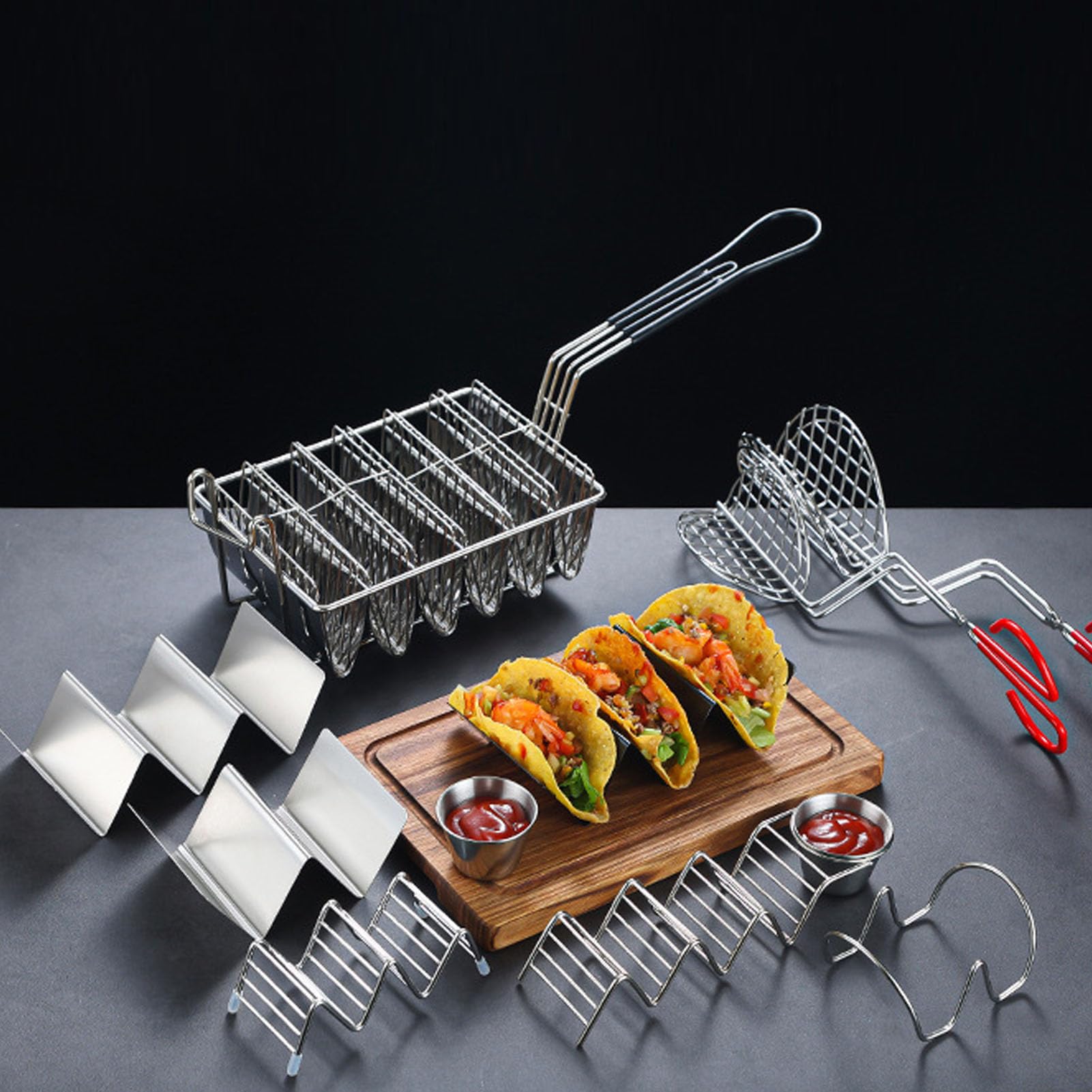 Koszyk do Smażenia Taco ze Stali Nierdzewnej, Koszyk do Smażenia