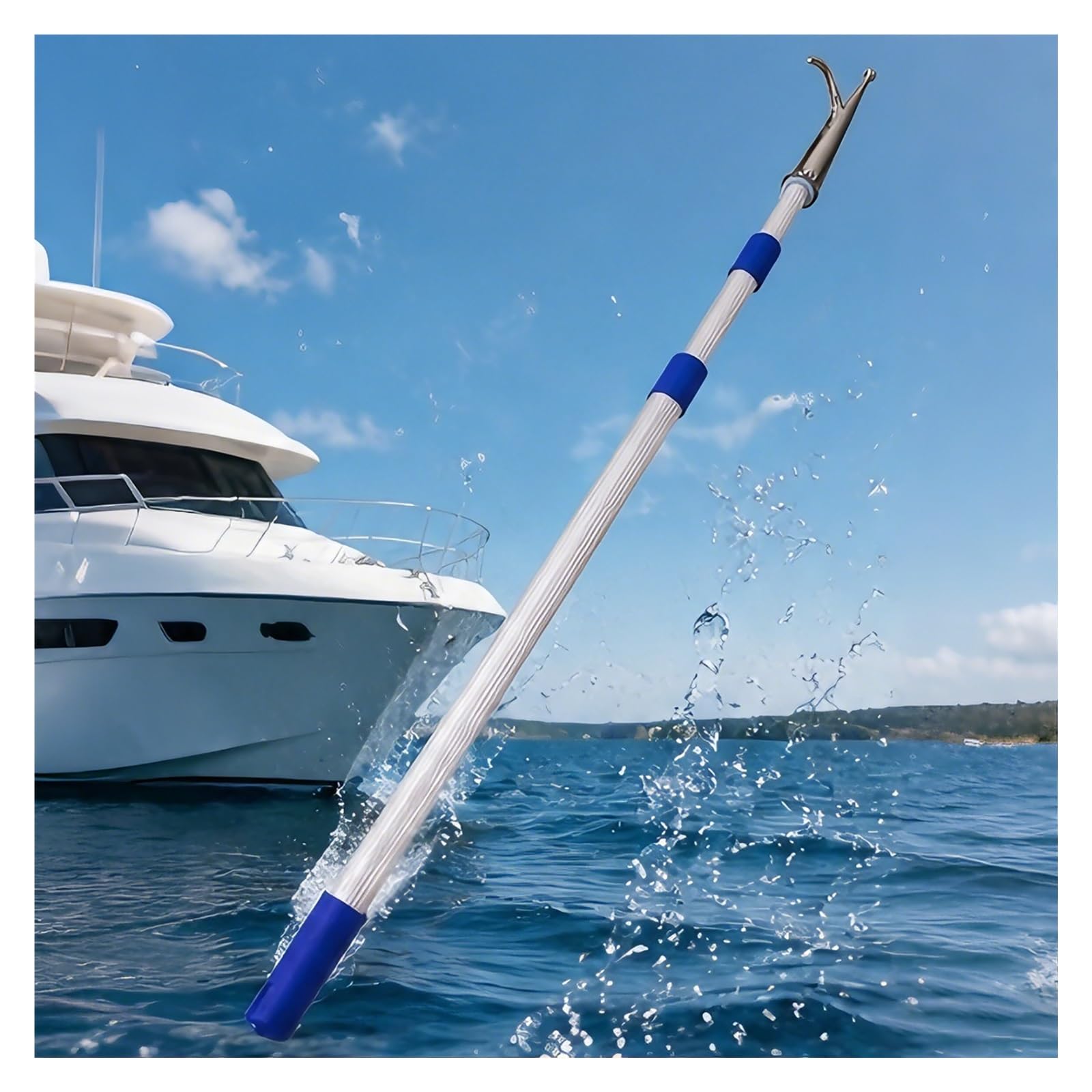 DJPHOFS Lightweight Dock Hook with Quick-lock Pole, Floating Aluminum Retractable Marine Pole for Docking, Telescopic Fishing Boat Hook for Docking