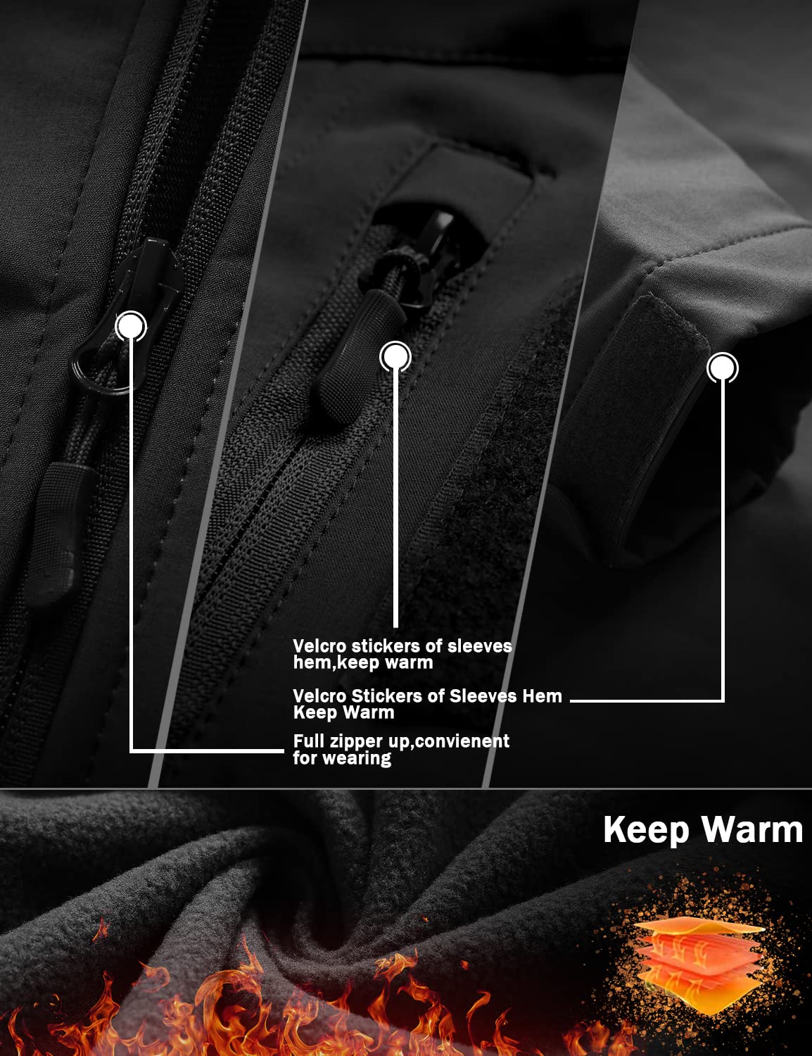 Chaqueta, para Hombre, Softshell, Militar, Táctica, Impermeable, de Invierno, Polar, con Capucha, Abrigo, con Bolsillos, Multifunción