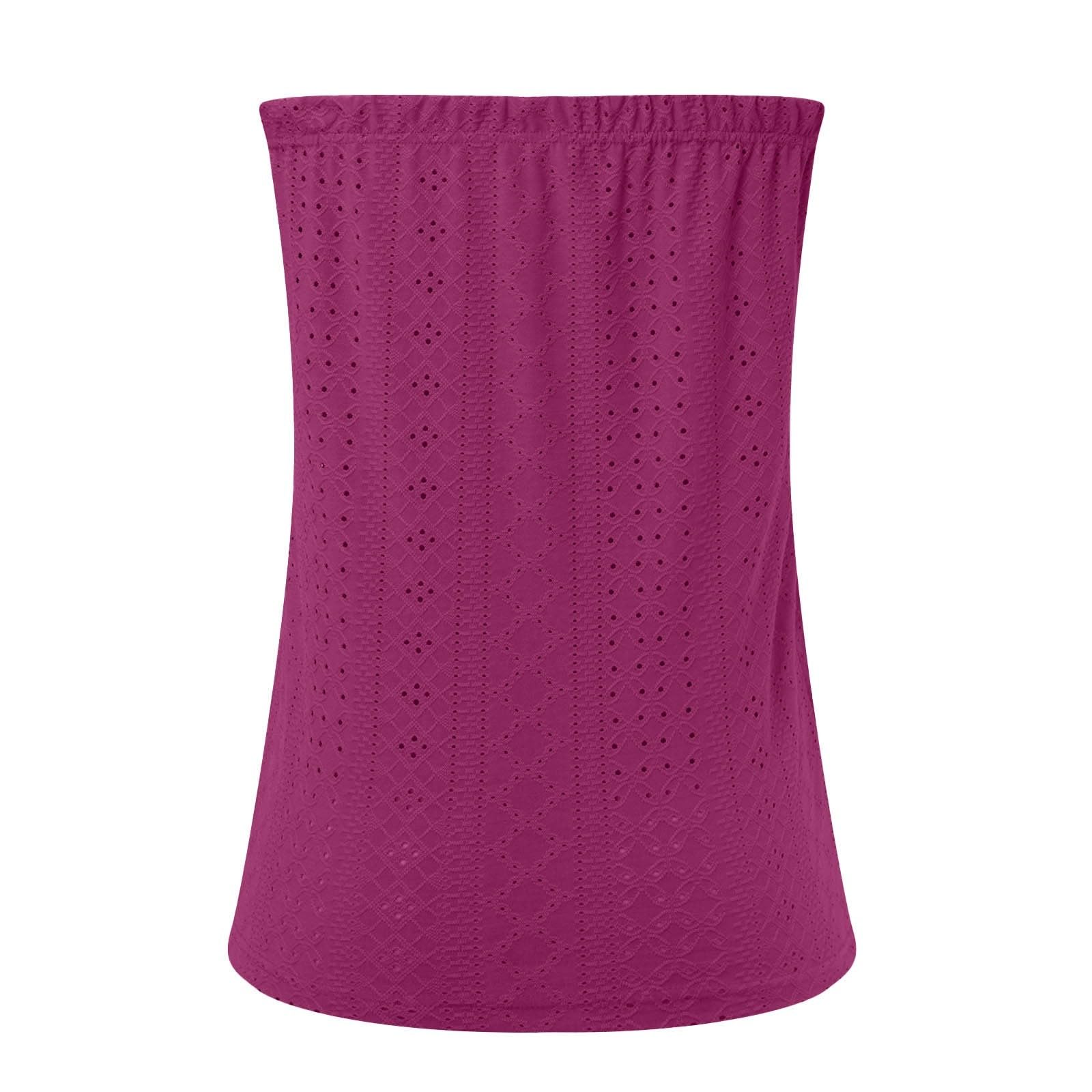 Sommer Tube Tops Damen Sexy Bandeau Top Ärmellos Schulterfrei Oberteile Trägerloses Rückenfrei Boho Tanktop Leicht Luftig Bluse Shirt Casual Locker Weste Unterhemd Strand Urlaub Sommertop Große Größen