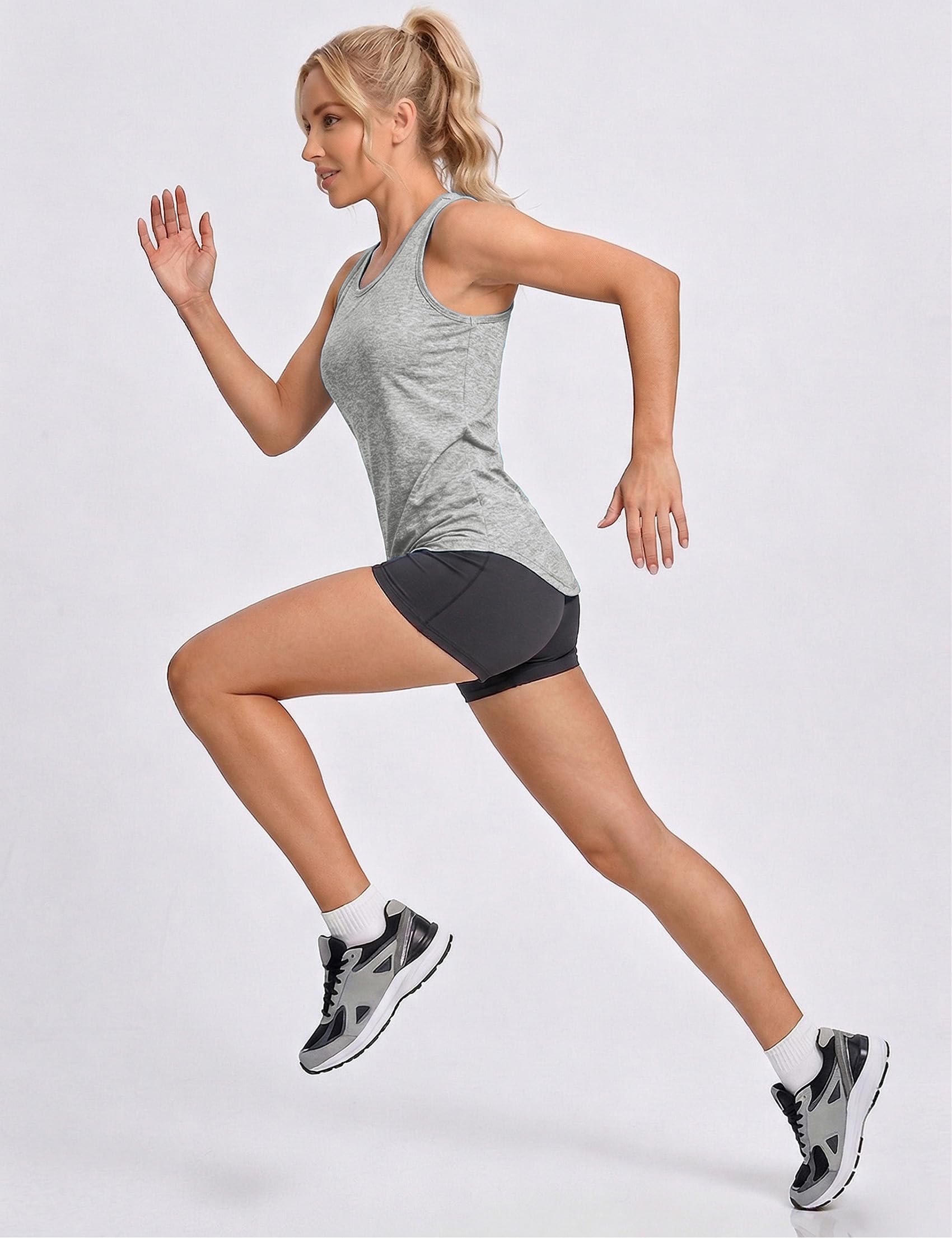 Camiseta Deportiva de Tirantes Mujer Espalda de Malla Top Deportivo Mujer Sin Mangas Camisetas de Entrenamiento Transpirable y Ligera para Fitness, Running, Yoga, S-3XL