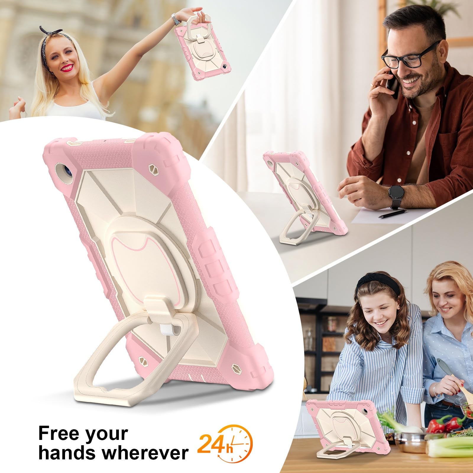 Etui ochronne na tablet Galaxy Tab A8 etui do Samsung Galaxy Tab A8 etui 10,5 cala (SM-X200/X205) 2021 solidna odporna na wstrząsy obudowa, etui ochronne W 360 obrotowa podpórka + pasek na rękę +
