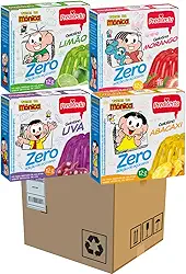 Caixa fechada 36 Gelatina Em Pó Zero Açucar Com 9 Sabores de Cada, Uva, Limão, Abacaxi e Morango 12g