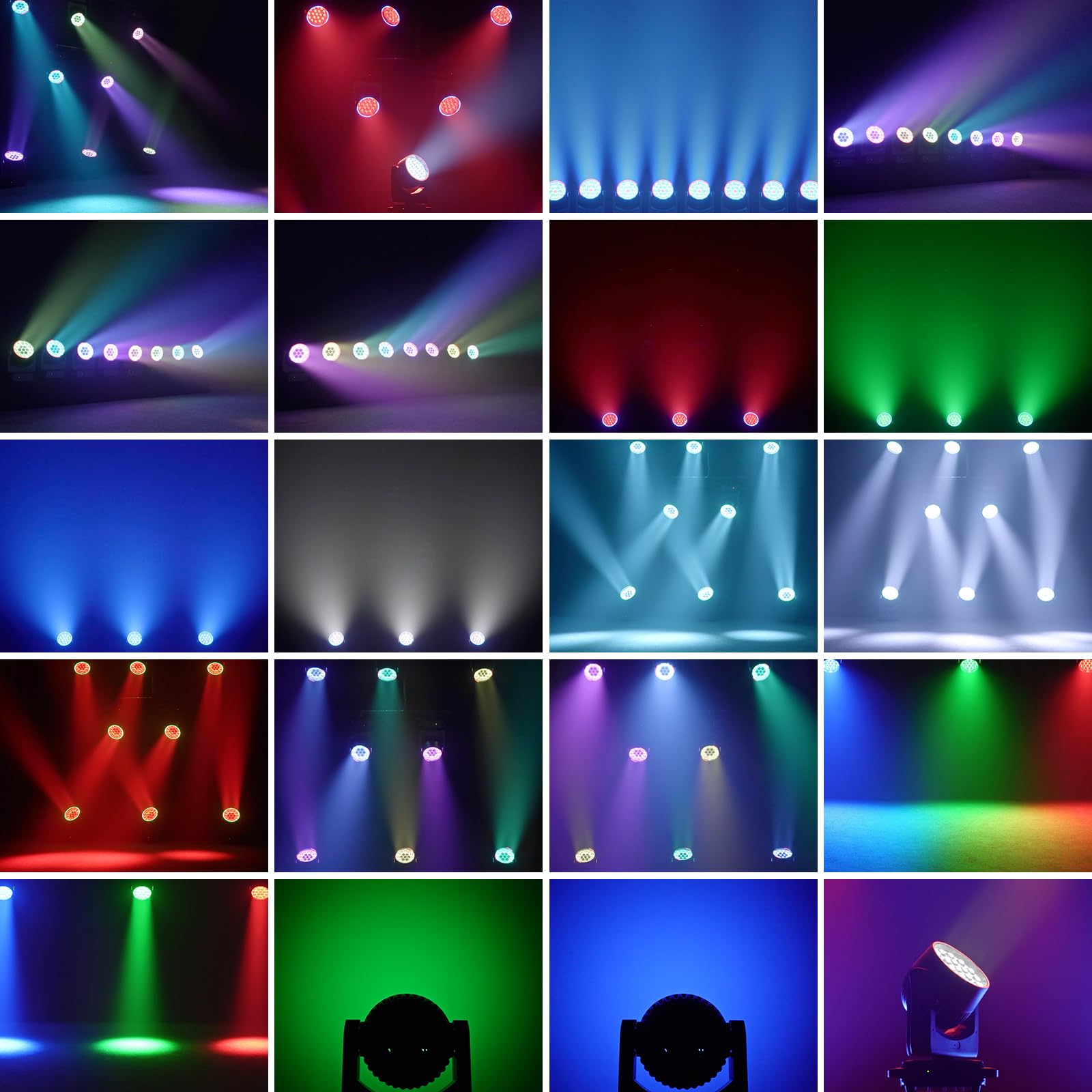 2Pcs 19x20W Teste Mobili LED con Flightcase, Beam RGBW Zoom Wash con Striscia LED d-mx512 per Palcetti Feste Club DJ Matrimoni