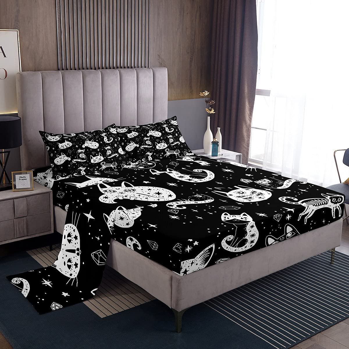 Amazon.com: Cat Skeleton Bed Sheet Set 