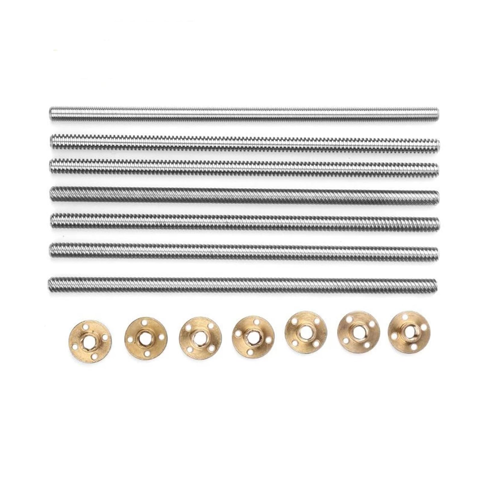 Spielfreie Kugelumlaufspindel T8 Leitspindel Trapezstange T8 Leitspindelgewinde 8mm Blei 1mm Länge 100-900mm Mit Messingmutter(900mm)