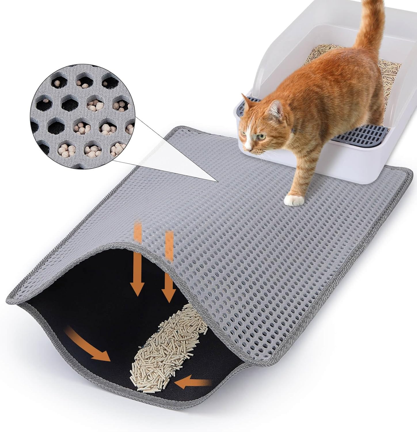 Unicorn Catcher Cat Litter Mat Double Layer Litter Mat Non