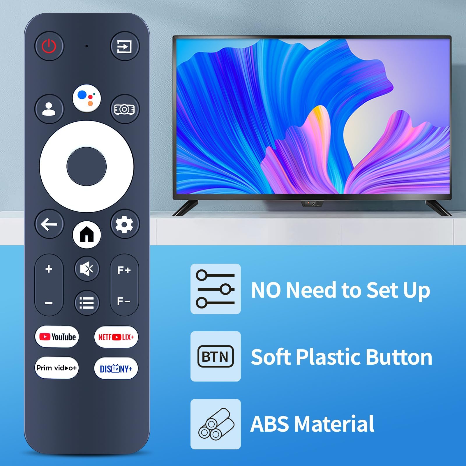Télécommande De Rechange Pour Projecteur LED PUTRIMS - Compatible Netflix, WiFi6, Bluetooth 5.2, Infrarouge