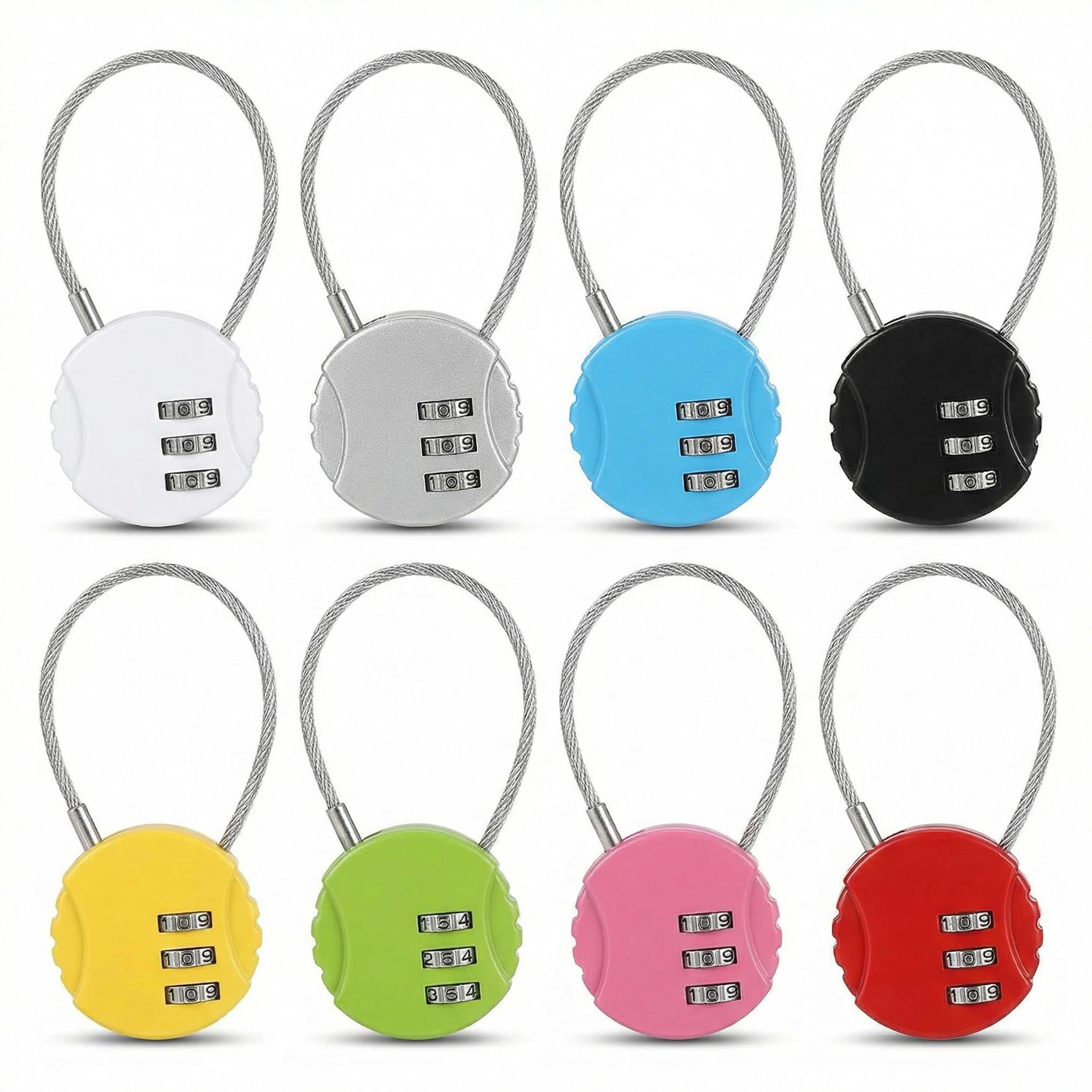 Photo 1 of Loniyhu Mini Cable Combination Lock 8 Pack