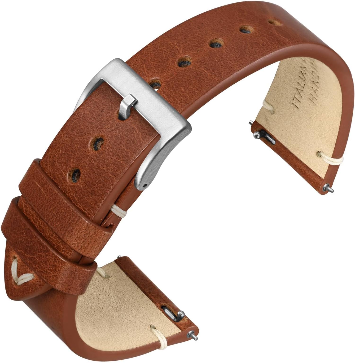 Quick Release Watch Bands, Italian Vintage Leather Replacement Strap for Men and Women, Band Width 18mm 20mm 22mm