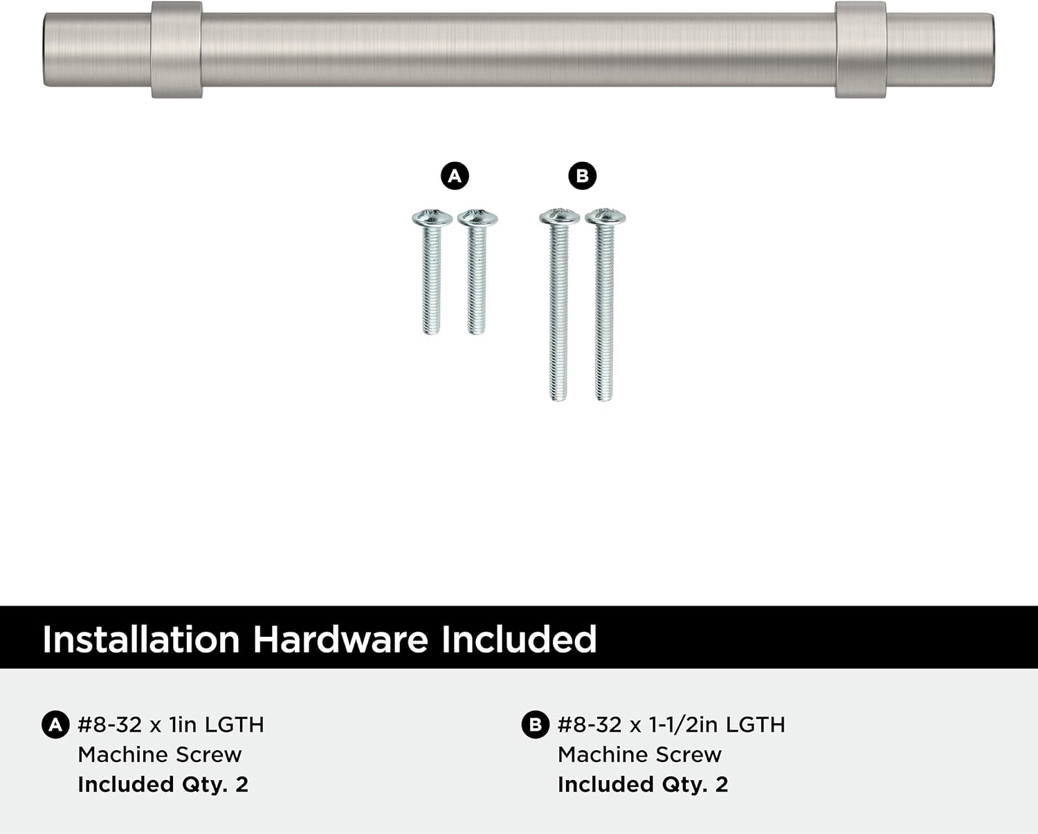 Amerock Central 5-1/16 inch (128mm) Center-to-Center Satin Nickel Cabinet Pull - 10 Pack