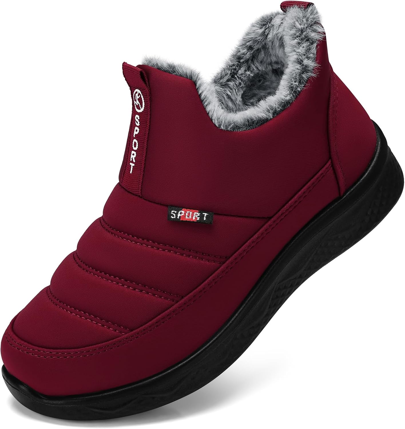 SHIBEVER Womens Winter Snow Boots: Women Ankle Booties Warm Fur Lined Waterproof Insulated Slip On Outdoor Shoes