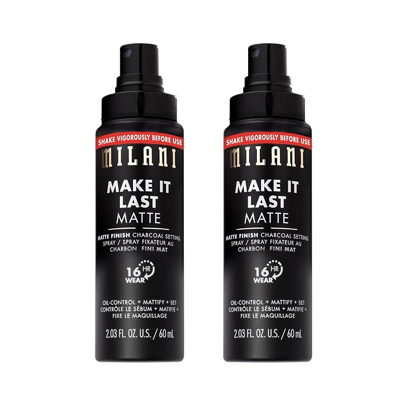 Bruma fixadora matte para maquiagem Milani Make It Last, pacote com 2