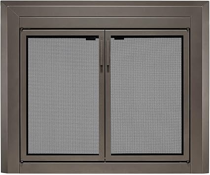 UniFlame Logan, Cabinet-Style Fireplace Doors, Oil Rubbed Bronze, Medium