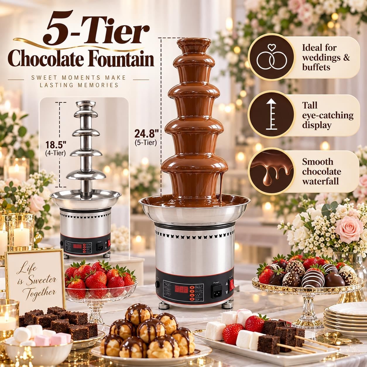 Fontana Di Cioccolato For Feste, Fontana Di Cioccolato For Matrimoni