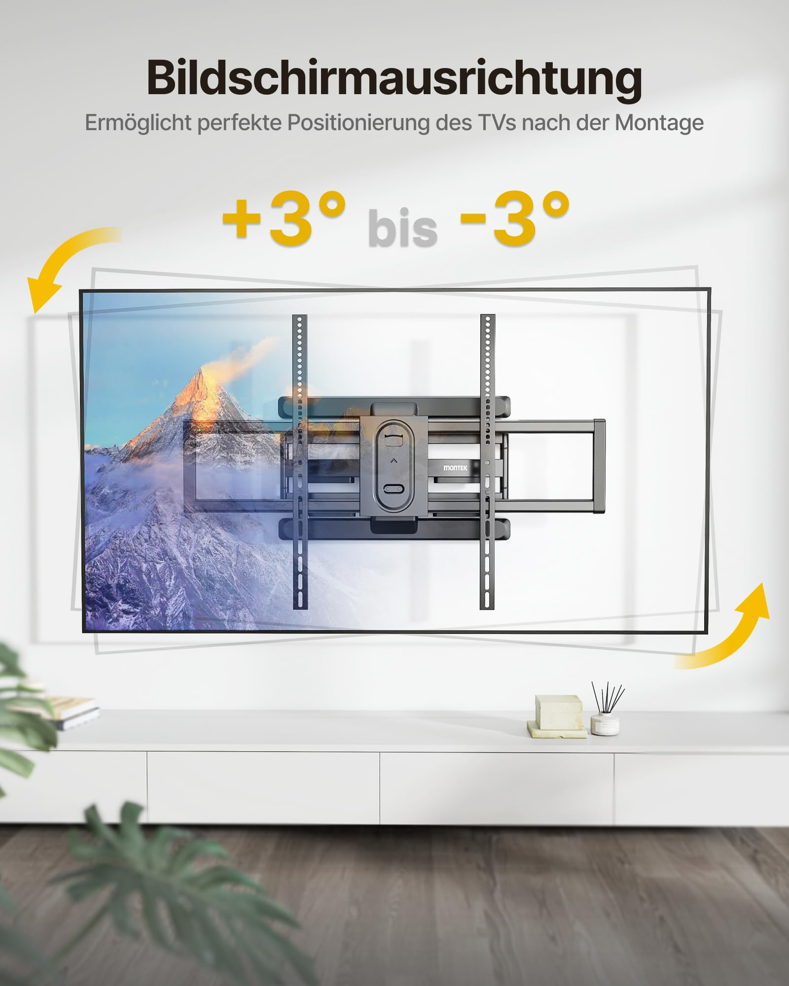 monTEK Soporte TV de Pared 60~100", VESA 800×600mm máx. Carga Máx.60kg | Soporte De Televisor De Pared, Soporte De Pared,Brazo Articulado,Inclinación,Rotación,Placas de pantalla/Incurvés