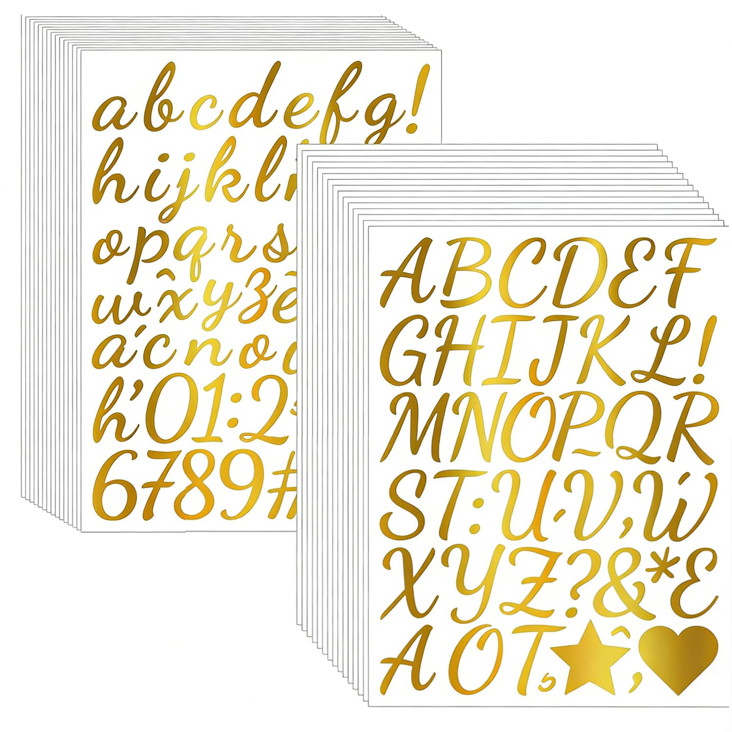 TIHNY 30 Sheets Gold Letter Stickers - Self-Adhesive Alphabet Stickers, Waterproof Sticky Letters for DIY Crafts, Personalised Vinyl Decals for Party Decorations, Scrapbooks, and Home Projects