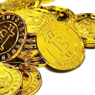 GlobalCareMarket® Bitcoins for Party (50 Bitcoin Pieces Gold Color)